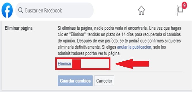 ¿Cómo eliminar página de Facebook?