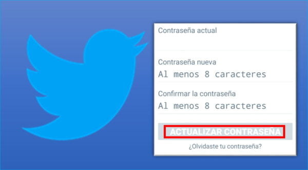 Cambiar contraseña de Twitter. Paso a Paso