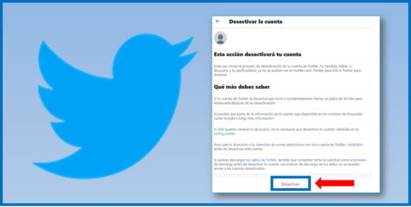 Cuáles son los pasos para eliminar cuenta de Twitter